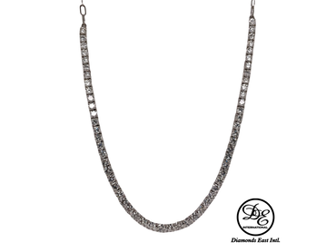 Adjustable Diamond Tennis Necklace 9.16ct Total Carat Weight - Diamonds East Intl.