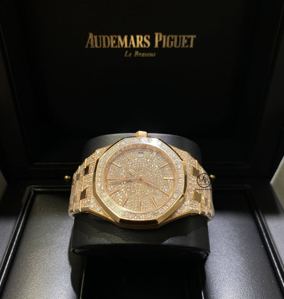 Audemars Piguet Royal Oak 15450OR.OO.1256OR.01 18k Rose Gold 37mm Diamonds UNWORN - Diamonds East Intl.