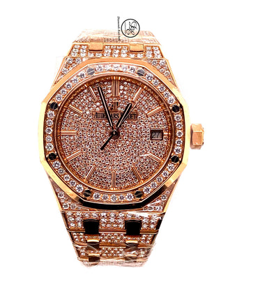 Audemars Piguet Royal Oak 15450OR.OO.1256OR.01 18k Rose Gold 37mm Diamonds UNWORN - Diamonds East Intl.