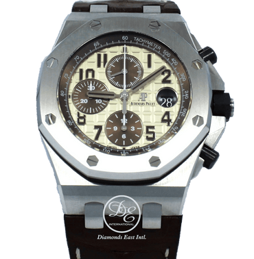 Audemars Piguet Royal Oak Offshore Safari Chronograph 26470ST.OO.A801CR.01 BOX/PAPERS - Diamonds East Intl.