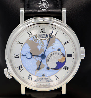 Breguet Classique Hora Mundi Dial Platinum Watch 5717PT/US/9ZU BOX/PAPERS *NEW - Diamonds East Intl.