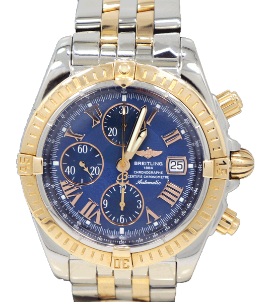 BREITLING Chronomat Evolution C13356 Chronograph Blue 18K