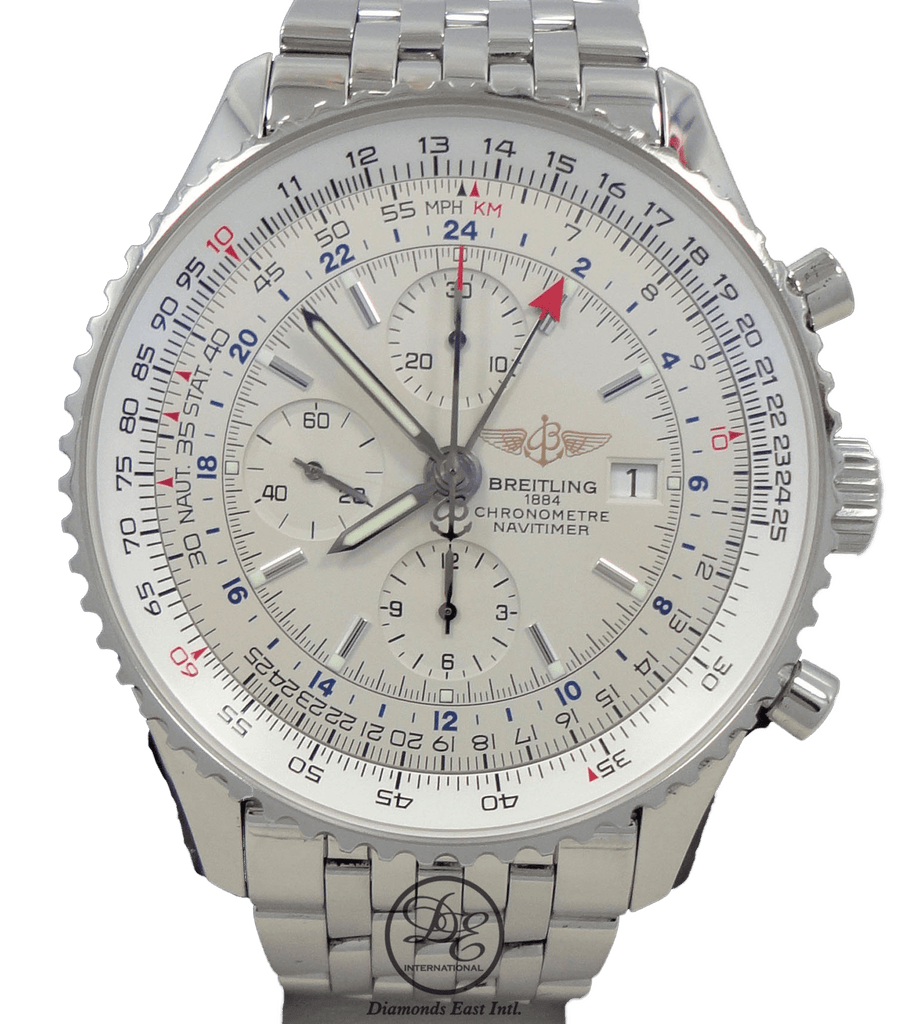 BREITLING Navitimer World GMT A24322 Chronograph Steel 46mm BOX&PAPERS - Diamonds East Intl.