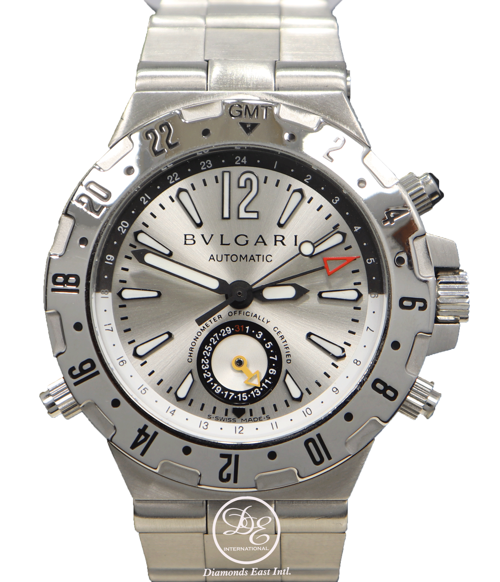 BULGARI Bvlgari Diagono Professional GMT GMT40S 40mm Stainless Steel Watch  Mint