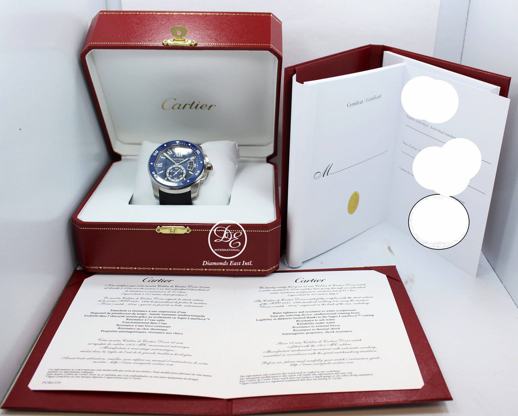 Cartier Calibre De Cartier Diver WSCA0010 Blue 42mm Automatic Mint Condition Box/Papers - Diamonds East Intl.