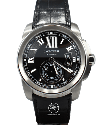Cartier Calibre De Cartier W7100014 Black Dial Stainless Steel 3389 PAPERS - Diamonds East Intl.