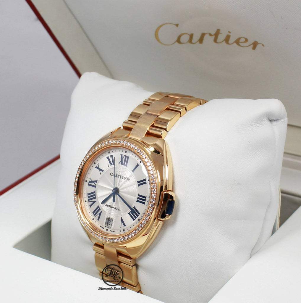Cartier Cle De Cartier WJCL0006 35mm 18K Rose Gold Fact Diamond Bezel Auto UNWORN - Diamonds East Intl.