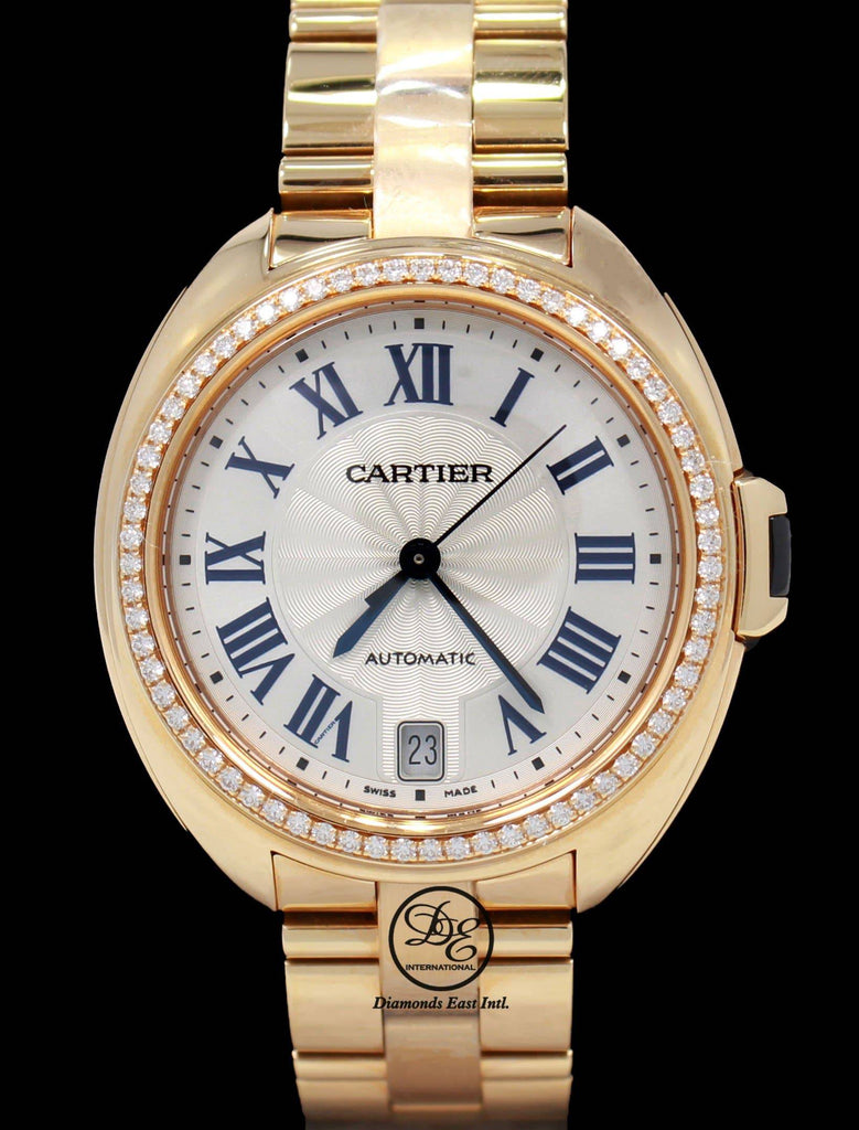 Cartier Cle De Cartier WJCL0006 35mm 18K Rose Gold Fact Diamond Bezel Auto UNWORN - Diamonds East Intl.