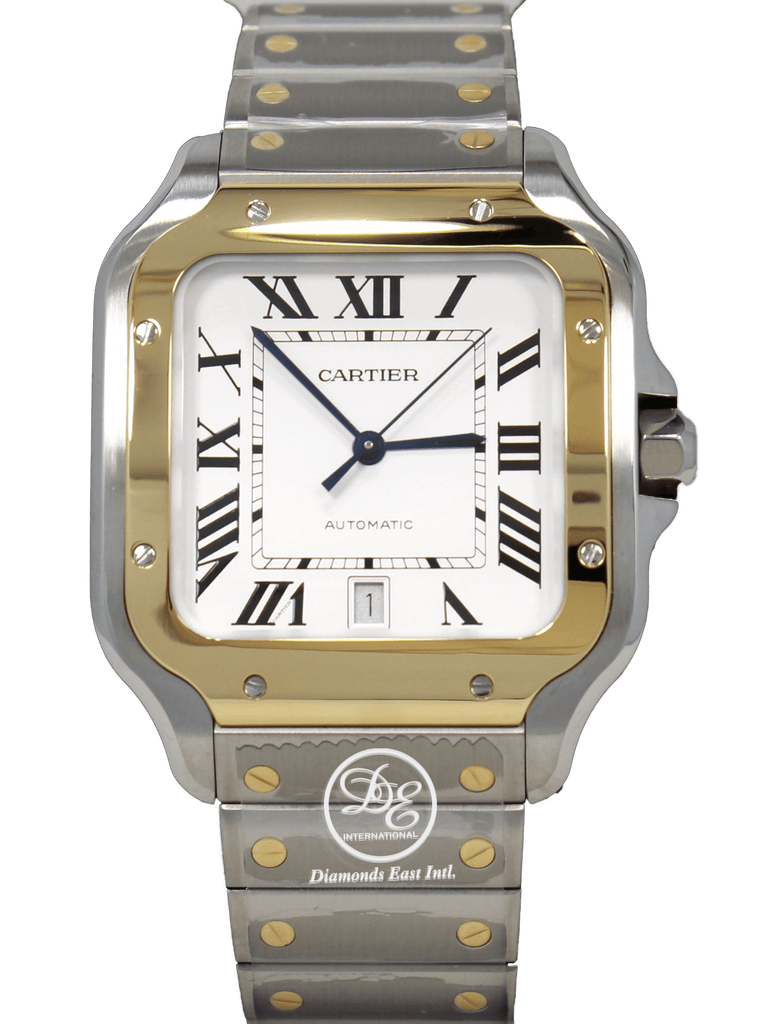 CARTIER Santos 18k Yellow Gold SS W2SA0006 Large Automatic UNWORN