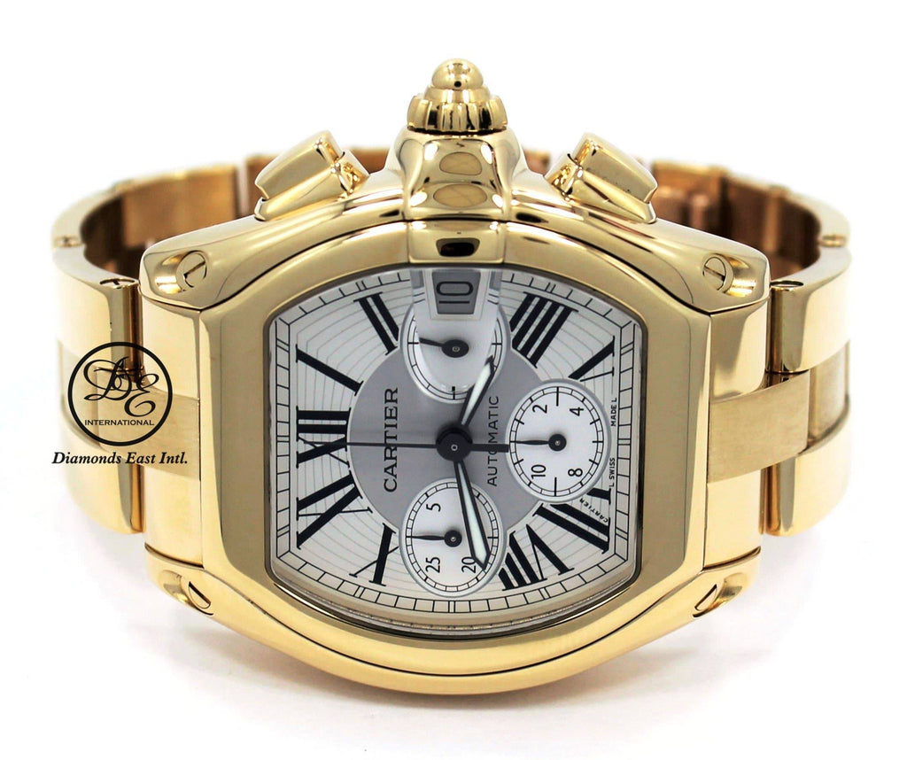 Cartier Roadster Chronograph 2619 XL Auto 18K Yellow Gold Watch BOX/PAPERS - Diamonds East Intl.