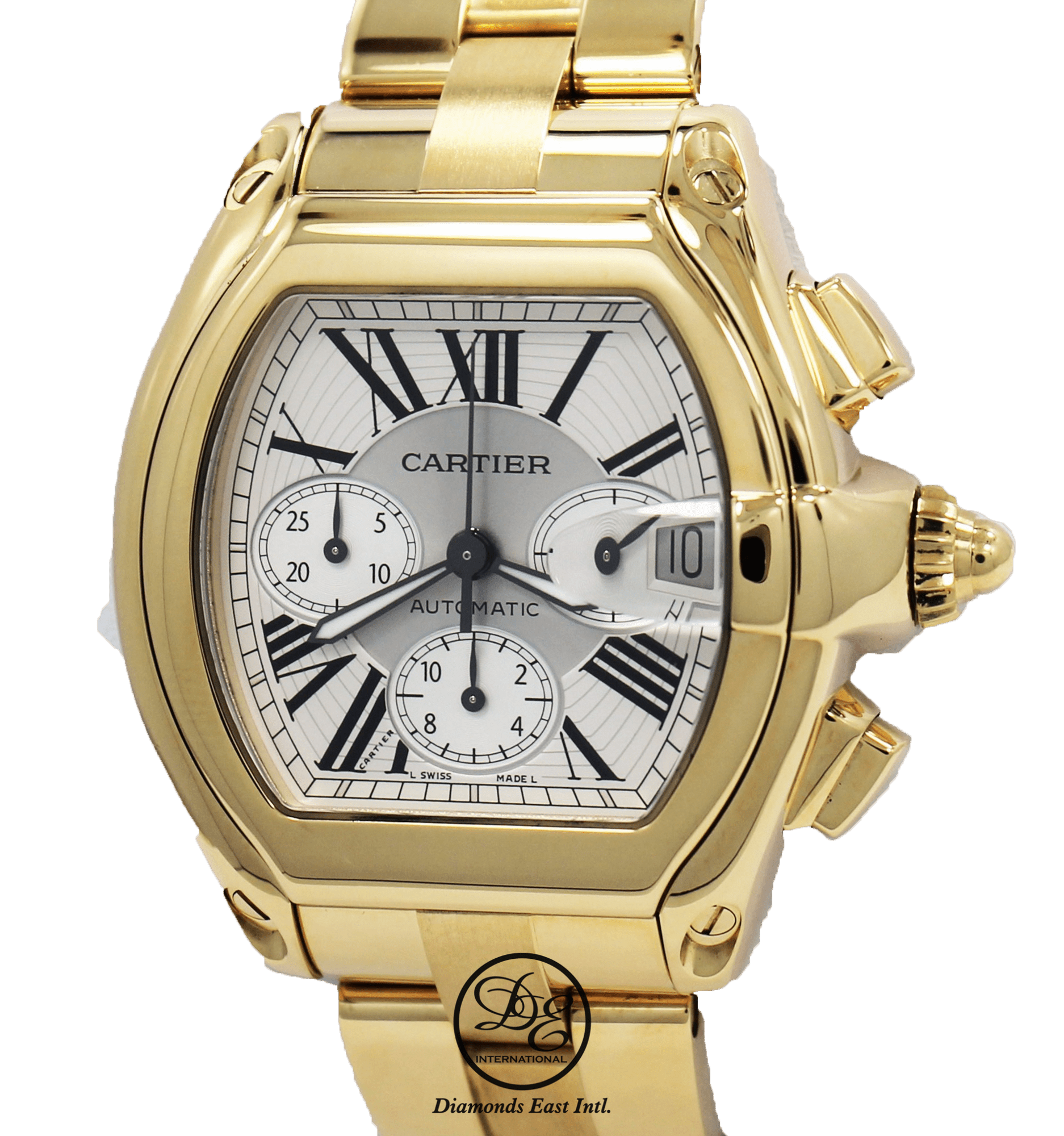 Cartier Roadster Chronograph 2619 XL Auto 18K Yellow Gold Watch