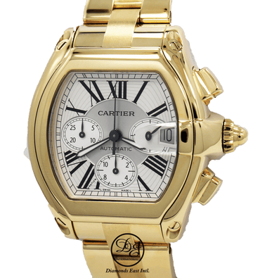 Cartier Roadster Chronograph 2619 XL Auto 18K Yellow Gold Watch BOX/PAPERS - Diamonds East Intl.