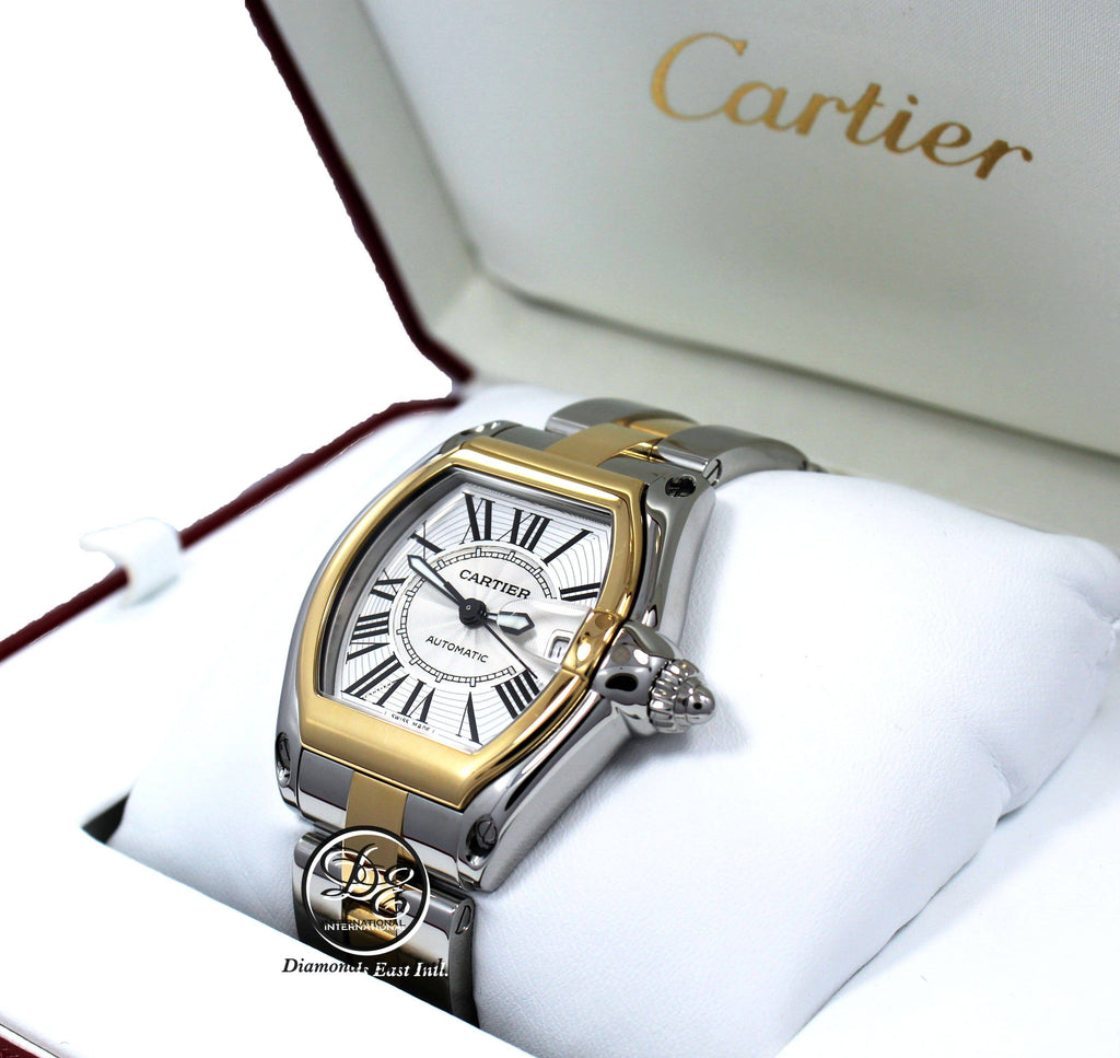 Cartier Roadster W62031Y4 Large Auto Two Tone 18K Yellow Gold/SS BOX/PAPERS - Diamonds East Intl.