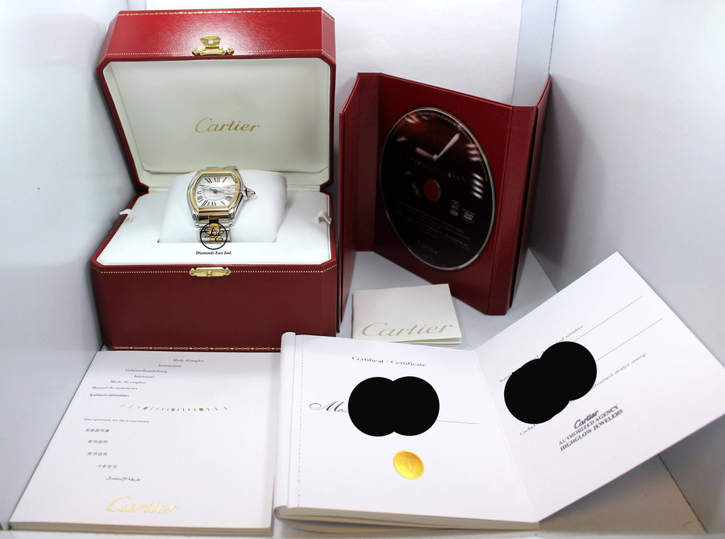 Cartier Roadster W62031Y4 Large Auto Two Tone 18K Yellow Gold/SS BOX/PAPERS