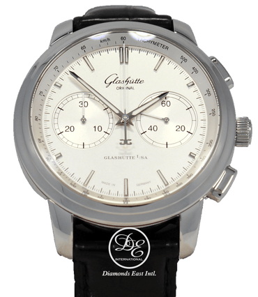 Glashutte Original Senator Chronograph 44mm XL Watch 39-34-21-42-04 BOX/PAPER - Diamonds East Intl.
