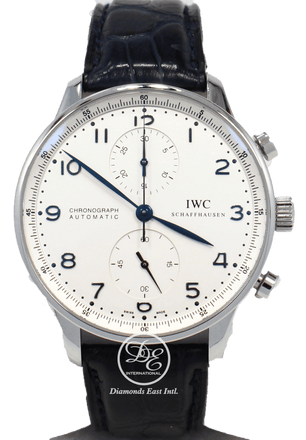 IWC Portuguese iw371417 Chronograph Automatic White Dial Men's Watch BOX/PAPERS - Diamonds East Intl.