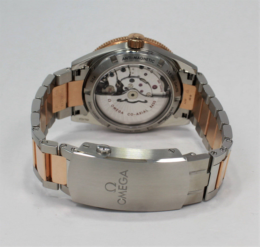 Omega Seamaster 300 18k Rose Gold SS Auto Watch BOX PAPERS 233.20.41.21.001 - Diamonds East Intl.