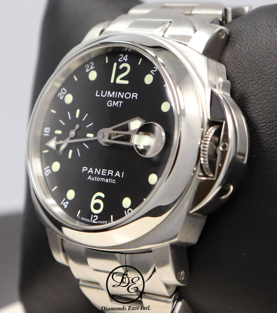 PANERAI Luminor Marina GMT PAM159 40mm Stainless Steel Bracelet Automatic Watch Mint - Diamonds East Intl.