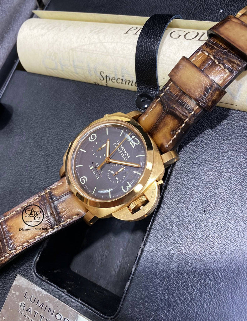 Panerai PAM319 1950 8 Day Rattrapante 18k Rose Gold 47mm Limited Box/Papers Mint - Diamonds East Intl.