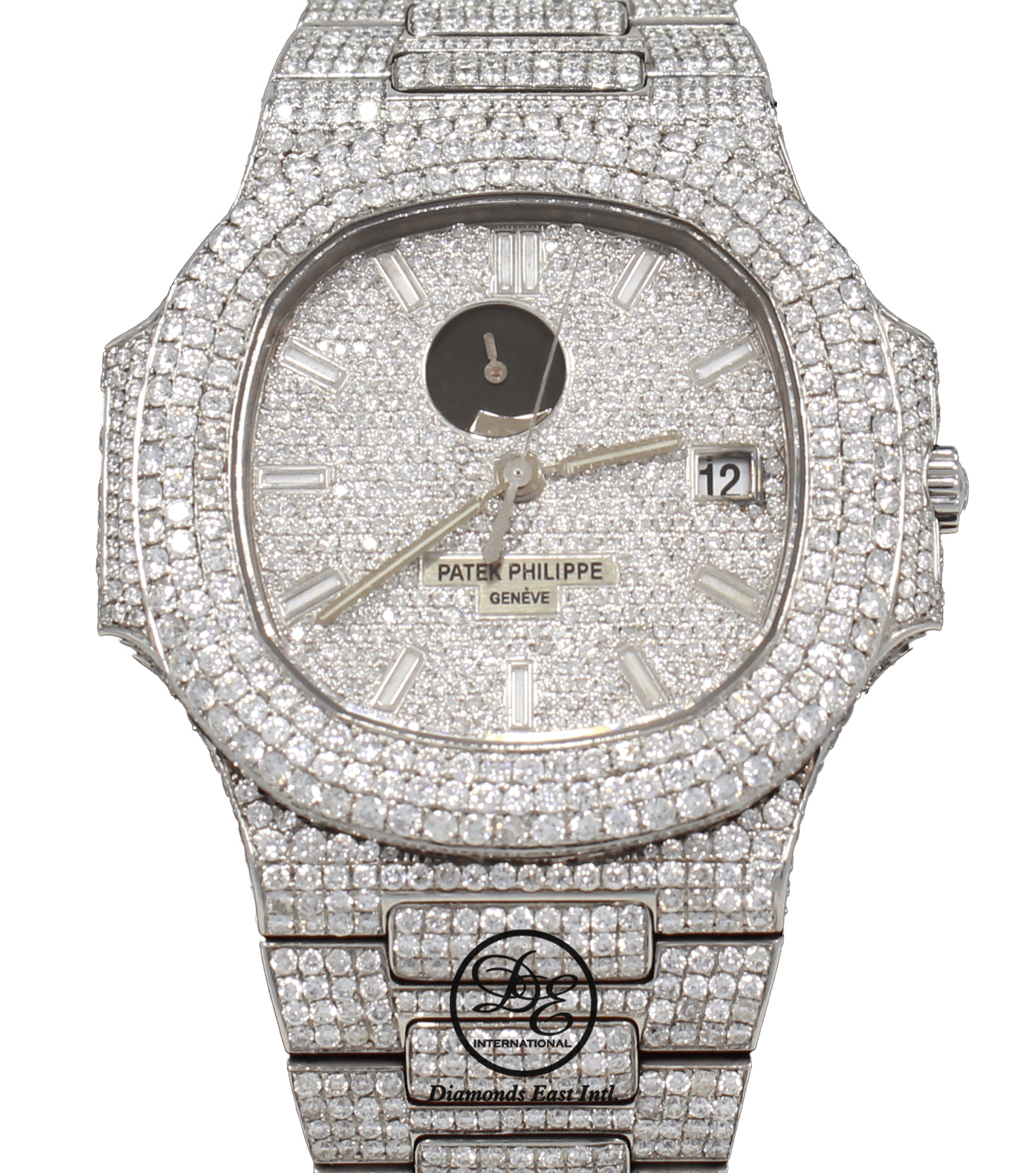 Patek Philippe Nautilus 3710 1A Power Reserve All Iced Out Diamond