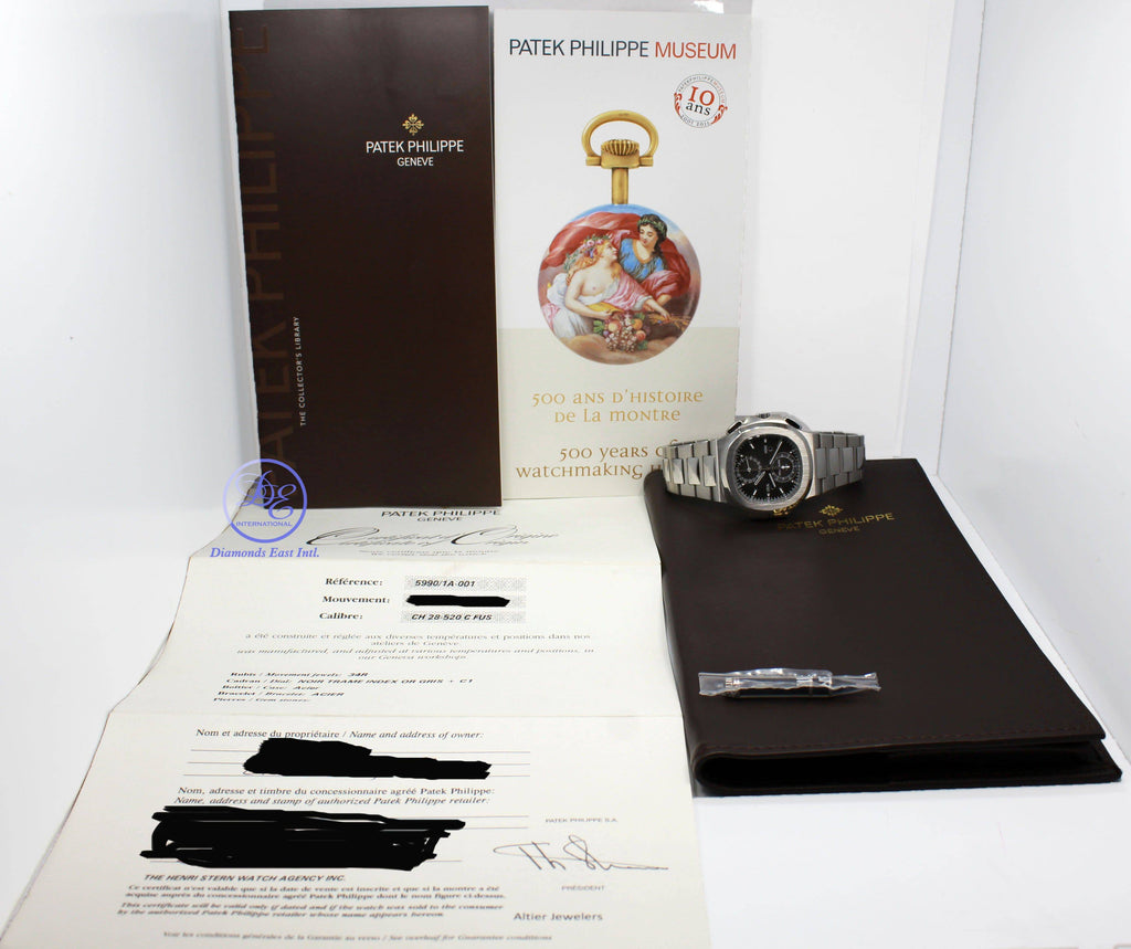 PATEK PHILIPPE Nautilus 5990-1A Travel Time 40mm Chronograph BOX