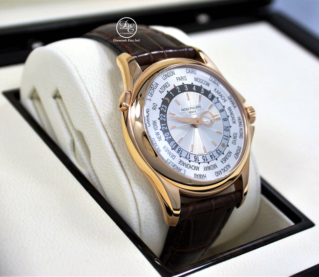 Patek Philippe World Time 5130R 18K Rose Gold  Mechanical Silver Dial BOX/PAPERS - Diamonds East Intl.