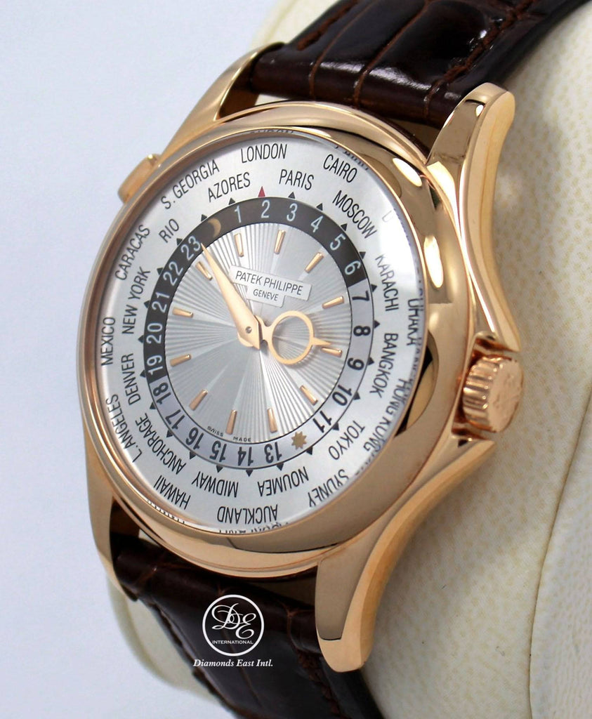 Patek Philippe World Time 5130R 18K Rose Gold  Mechanical Silver Dial BOX/PAPERS - Diamonds East Intl.