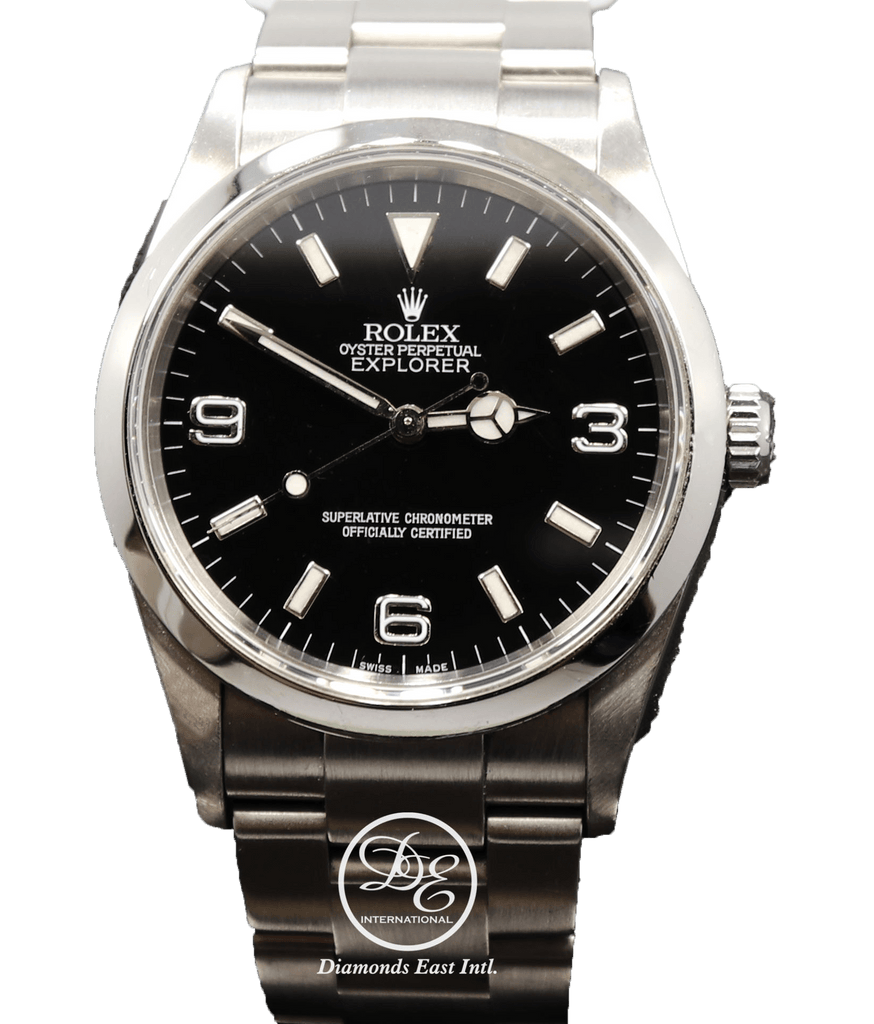 Ret Installation støbt Rolex Explorer I 114270 Stainless Steel Oyster Black Dial Watch BOX/PAPERS  | Diamonds East Intl.