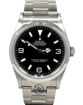 Rolex Explorer I 114270 Stainless Steel Oyster Black Dial Bezel Engraved Model! BOX/PAPERS