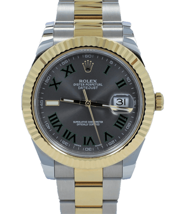 Rolex Oyster Perpetual Datejust II 41 116333 GRYRFJ 18K Yellow Gold / SS Box/Papers - Diamonds East Intl.