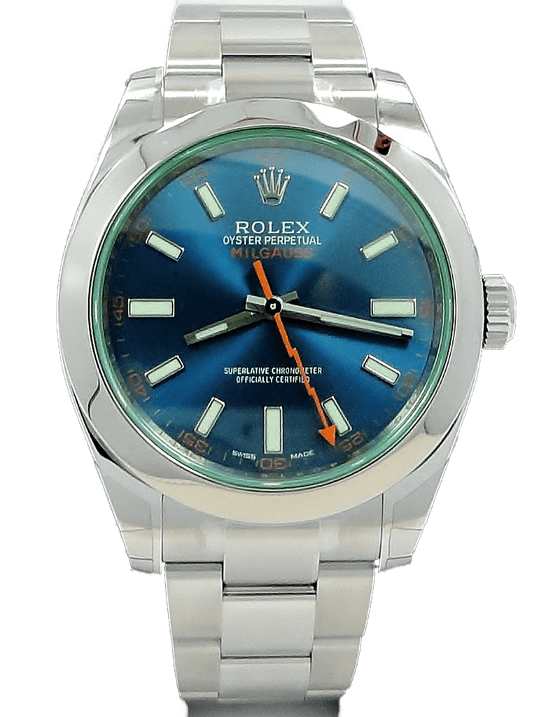 Rolex milgauss blue face deals