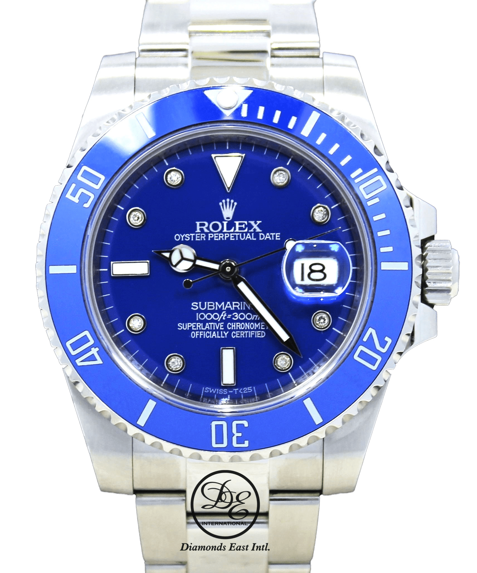 Rolex Oyster Perpetual Submariner Date LN Blue Diamond Ceramic Bezel BOX/PAPERS | East Intl.