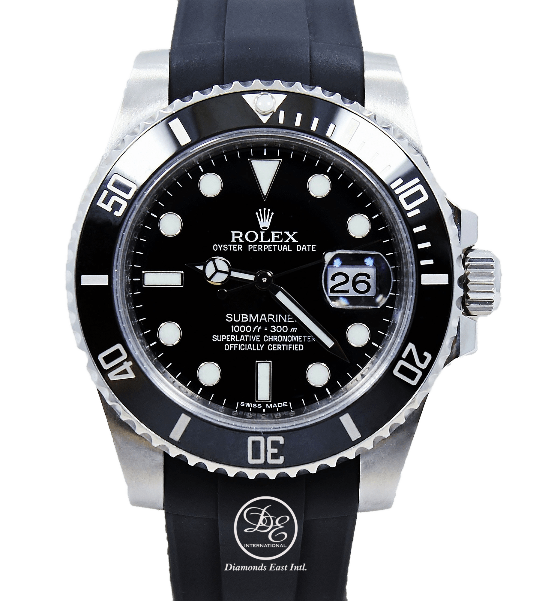 Gennemvæd enorm Hover Rolex Oyster Perpetual Submariner Date 116610 LN RUBBER B | Diamonds East  Intl.