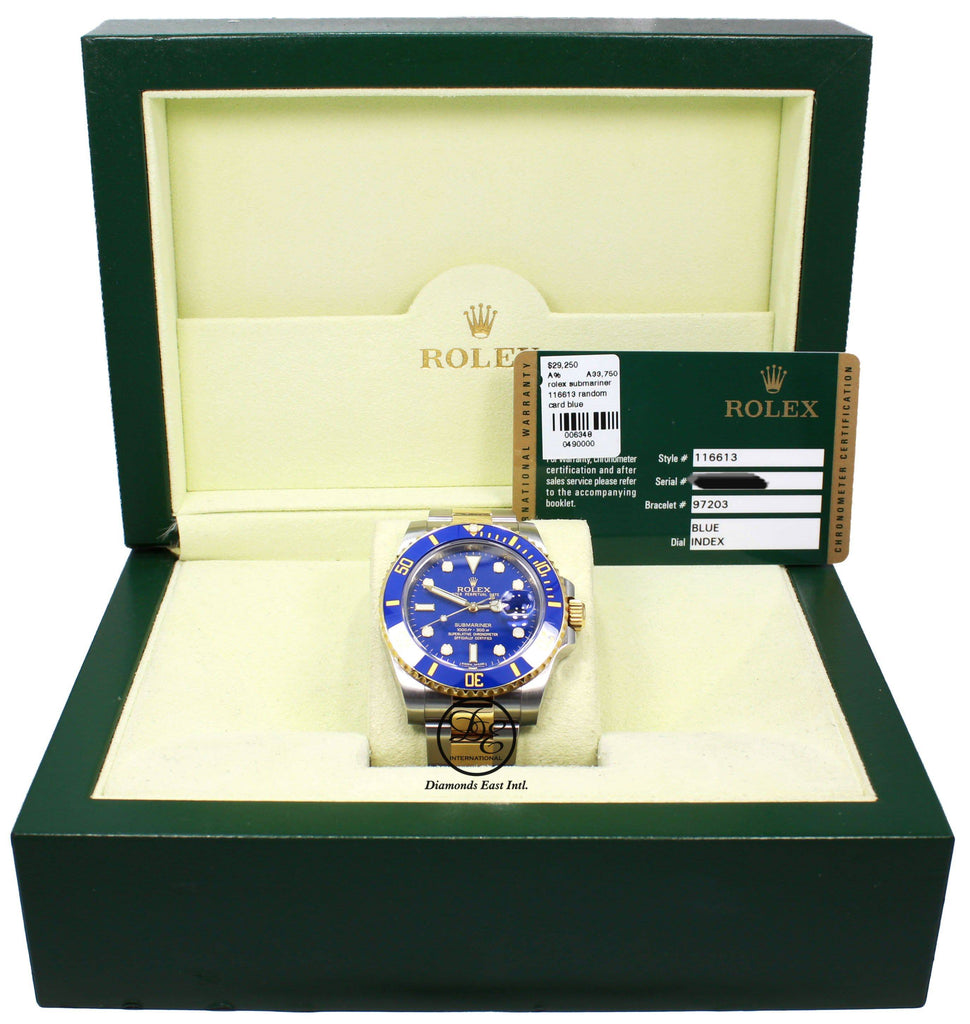 Rolex Oyster Perpetual Submariner Date 18K Gold/SS 116613LB BOX