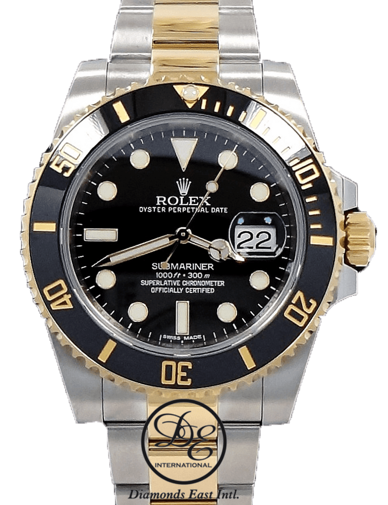 Pre Owned Rolex Submariner 40 Black 18k Gold 116613 116613LN