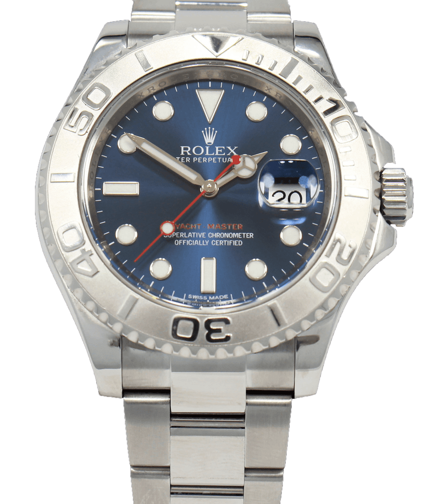 2017 Rolex Yacht-Master 116622 Blue Dial Steel Platinum 40mm Watch Box