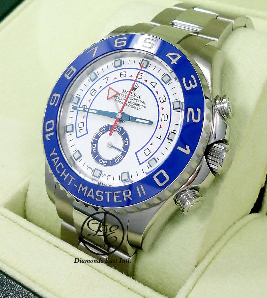 Rolex Yacht-Master II 44mm 116680 Blue Rubber B Band and Oyster Bracelet