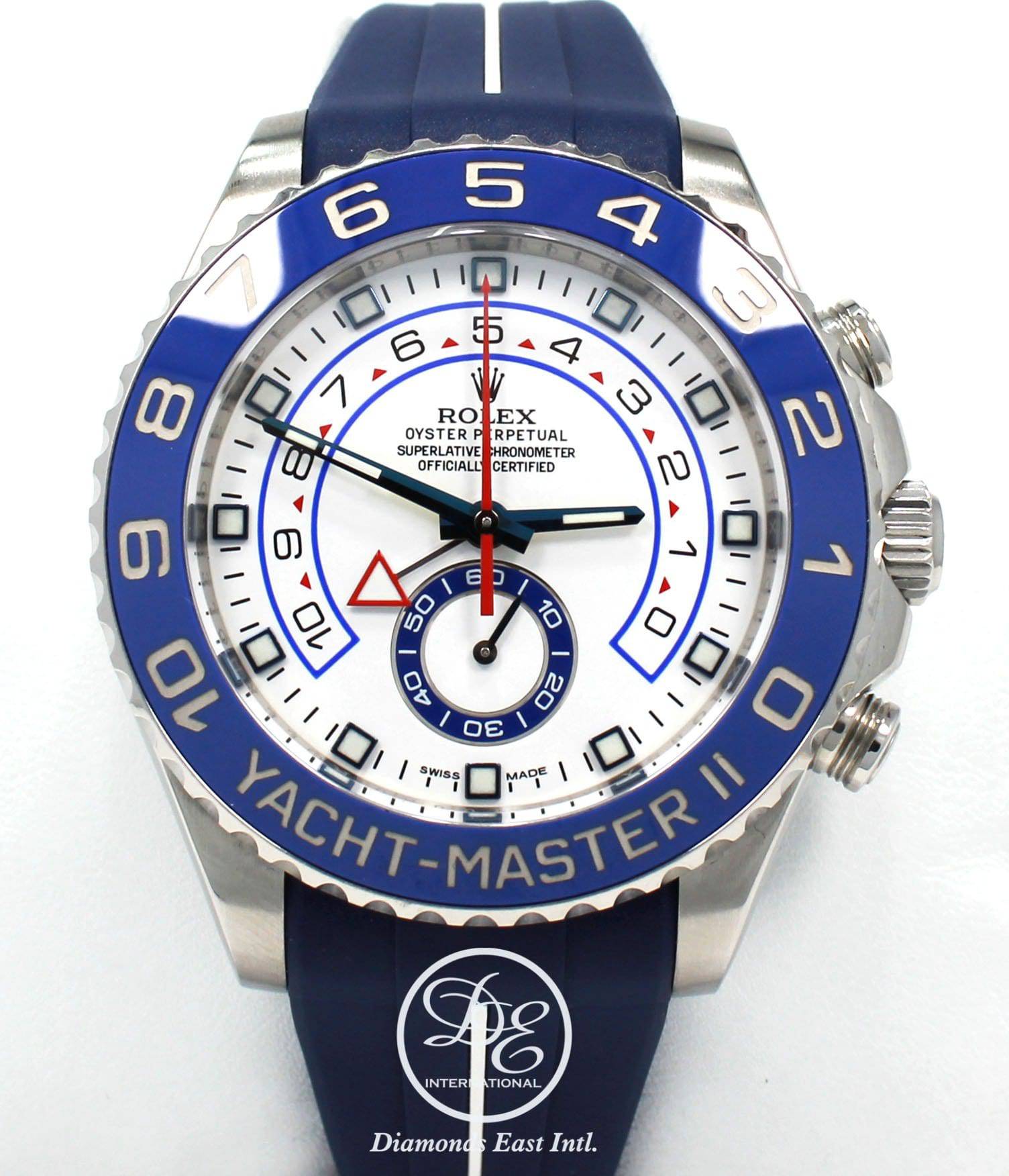 Rolex Yacht-Master II Regatta Chronograph Blue Hands on RubberB