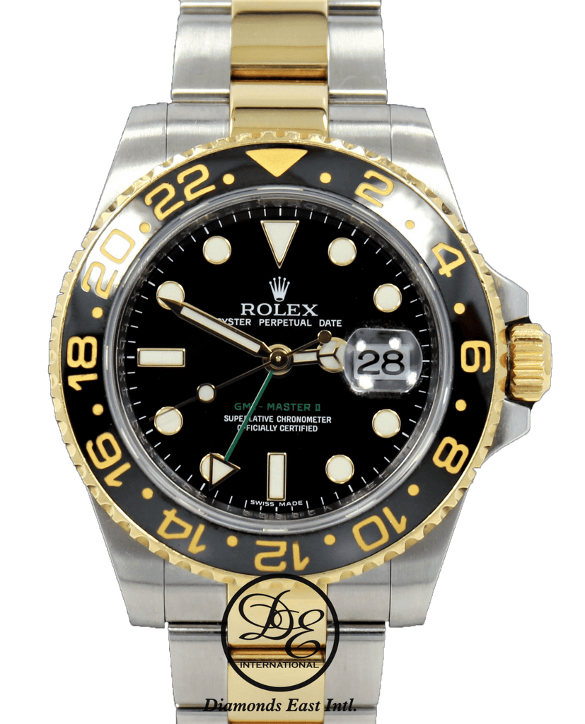 Rolex GMT-MASTER II 116713LN Oyster 18K Yellow Gold /SS BOX/PAPERS - Diamonds East Intl.