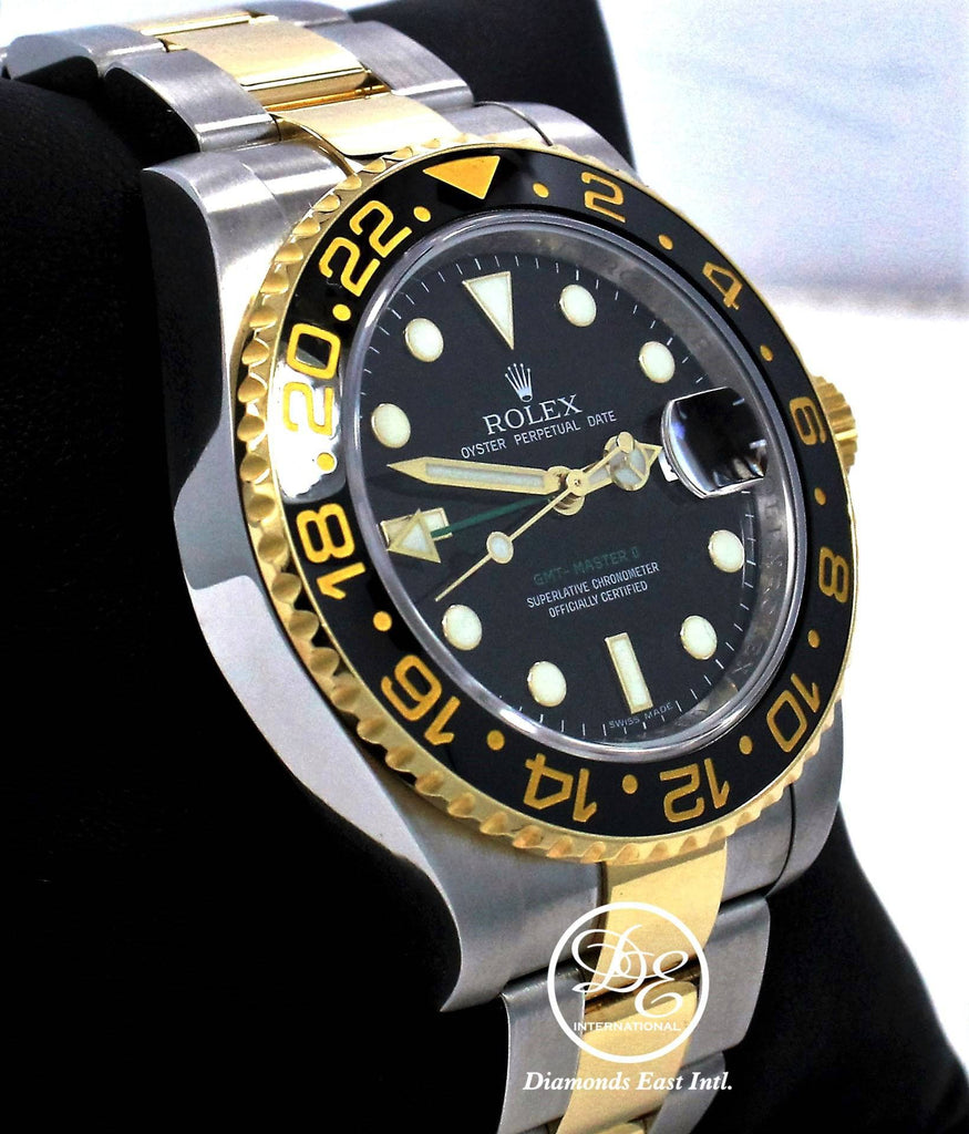 Rolex GMT-MASTER II 116713LN Oyster 18K Yellow Gold / Stainless Steel - Diamonds East Intl.