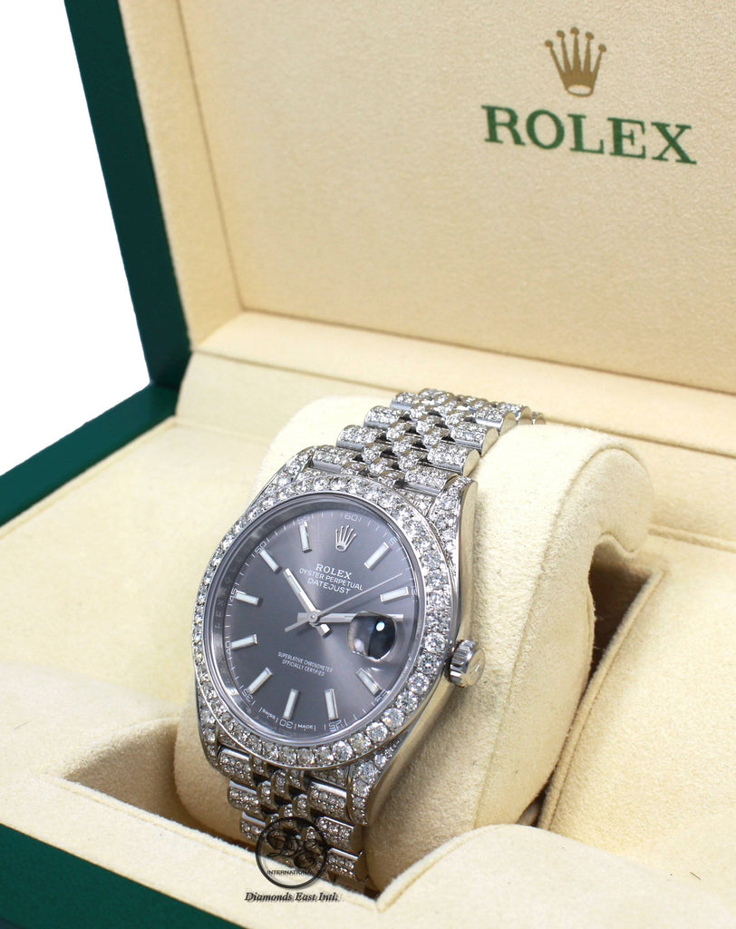 Rolex Datejust 41mm 126300 Jubilee Rhodium Dial All Covered With