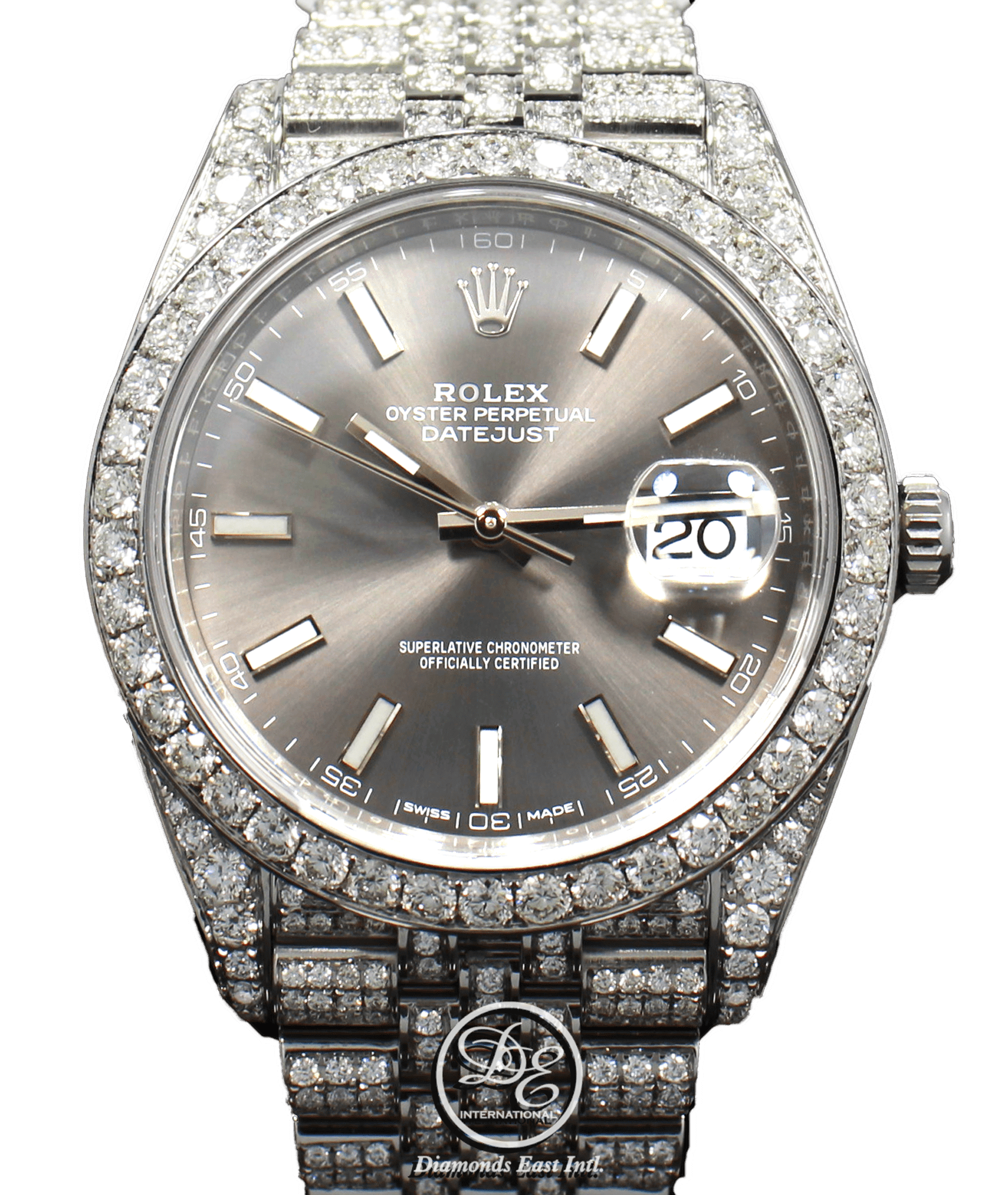 Ansigt opad Gå op og ned menneskelige ressourcer Rolex Datejust 41mm 126300 Jubilee Rhodium Dial All Covered With Diamonds  ICED OUT BOX/PAPERS | Diamonds East Intl.