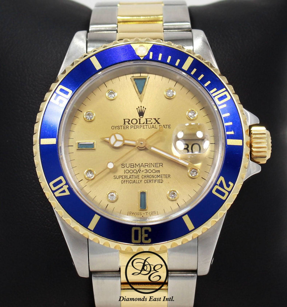 Sapphire Rolex Submariner Blue Used Rolex Submariner 16613 18k