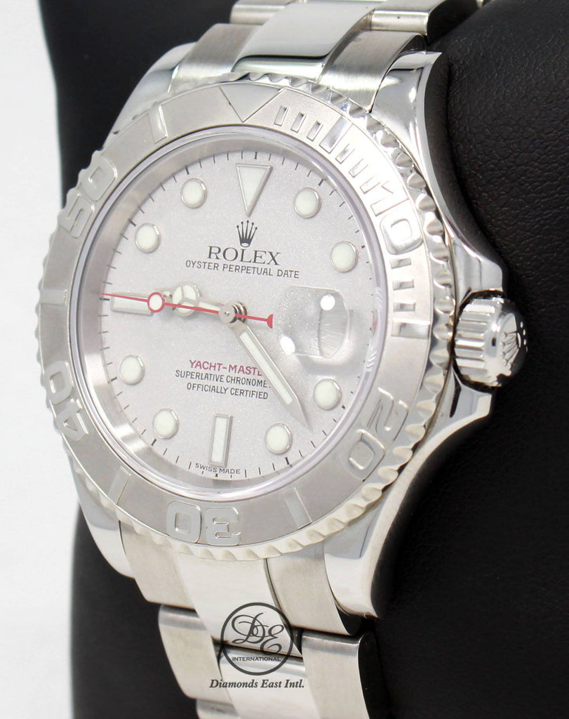 Rolex Yacht-Master Steel Platinum Dial Diamond Bezel 40mm Watch F 16622