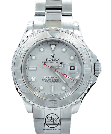 ROLEX LADY'S YACHT-MASTER 169622 PLATINUM BEZEL OYSTER PERPETUAL - Diamonds East Intl.