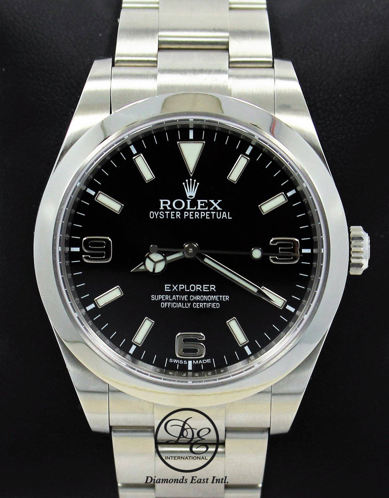 Rolex I 39mm 214270 Stainless Oyster Black Dial Watch PAPERS | Diamonds East Intl.