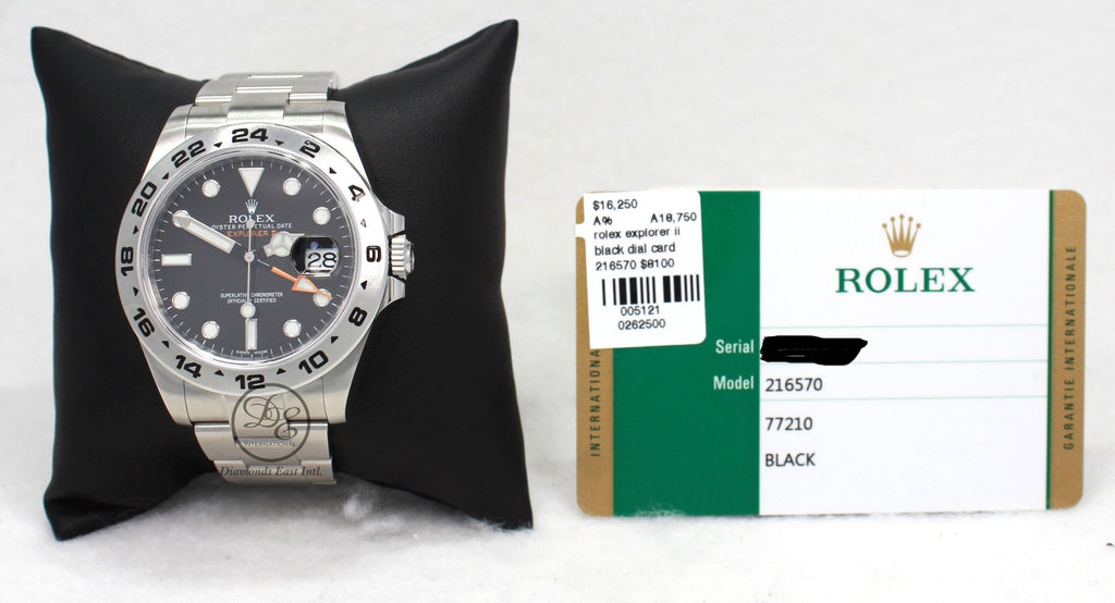 Rolex Oyster Perpetual Explorer II 216570 Black Dial PAPERS - Diamonds East Intl.