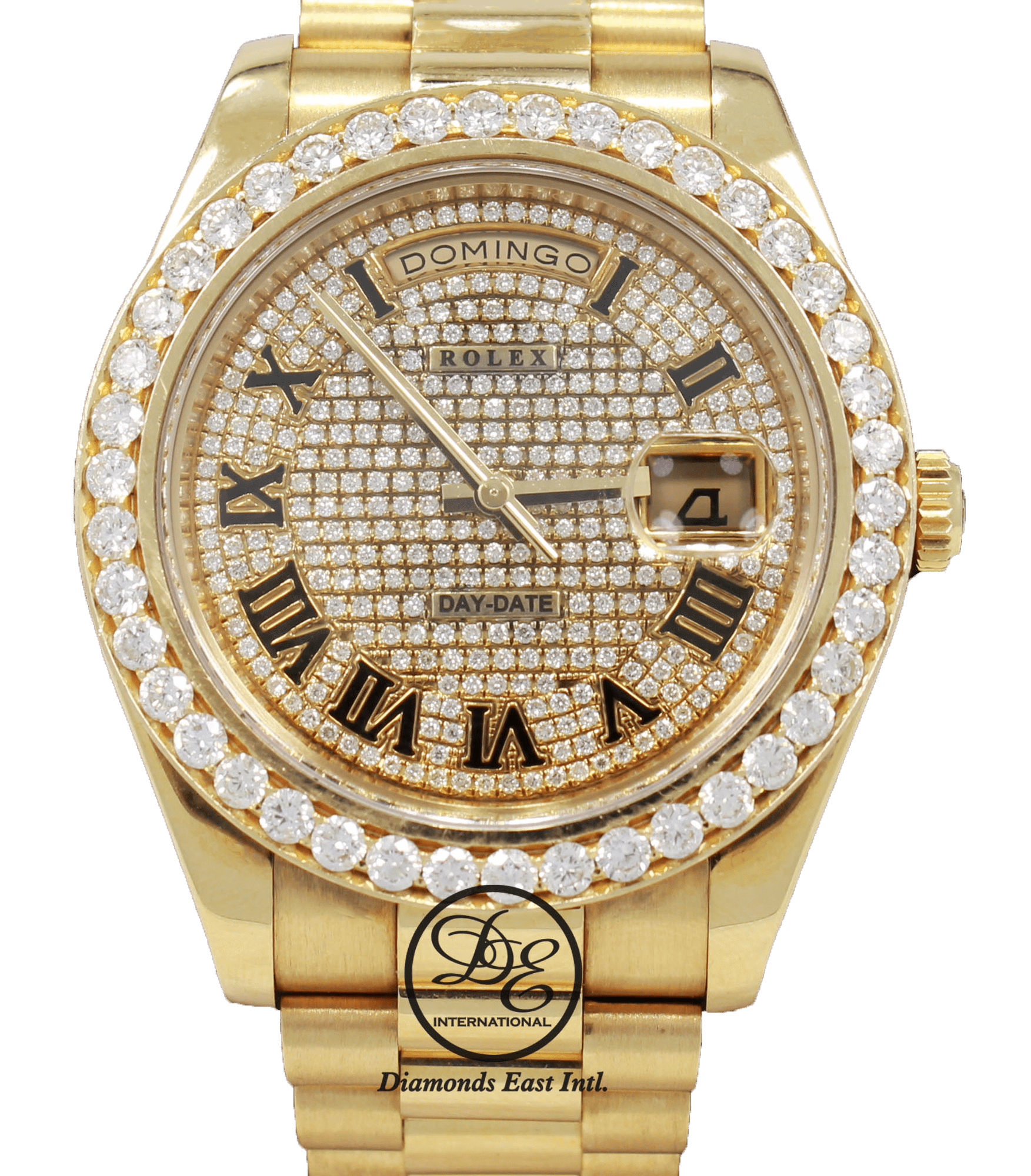 Bloom bryst erotisk Rolex Day-Date II President 218238 18K Yellow Gold Pave Diamond Dial 3.25ct  Bezel | Diamonds East Intl.