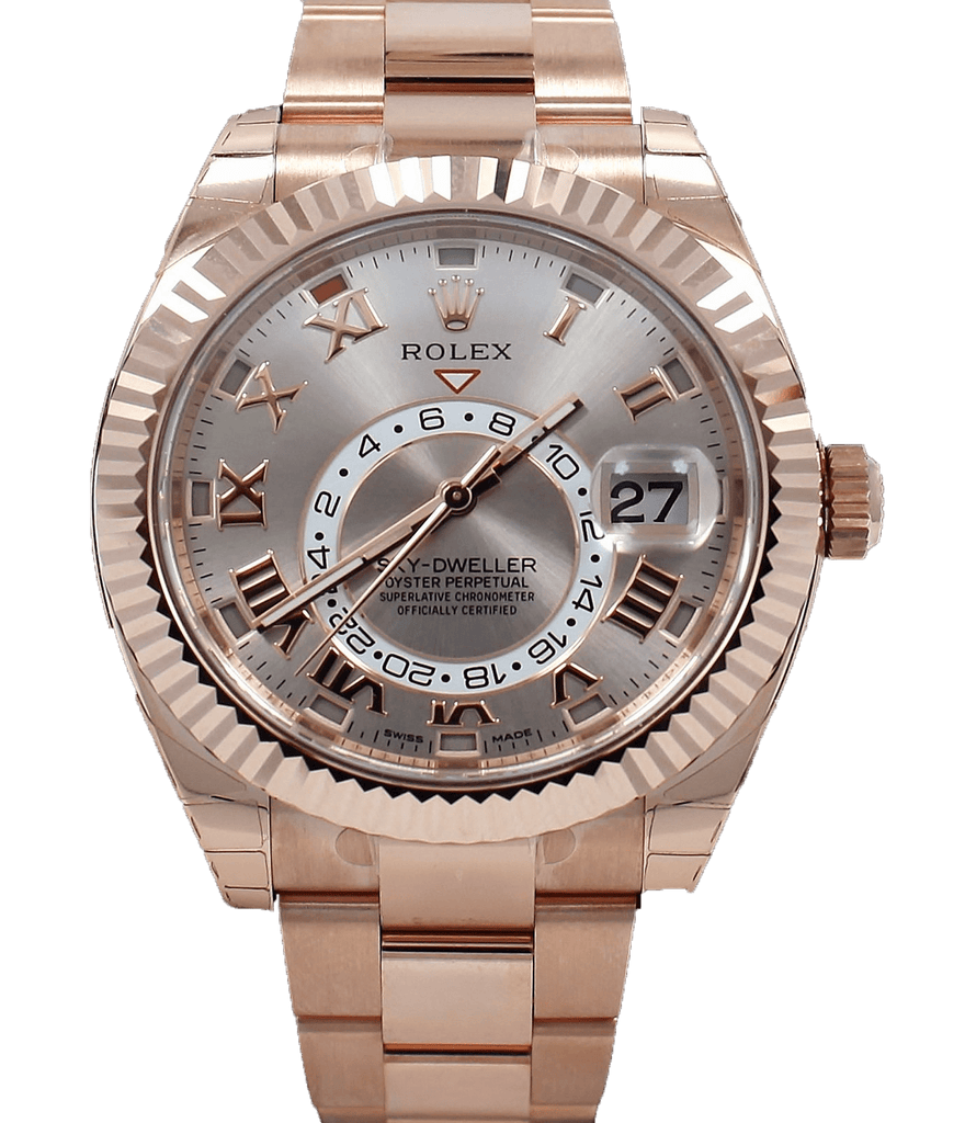 Rolex Sky Dweller 18K Rose Gold 326935 Diamonds East Intl