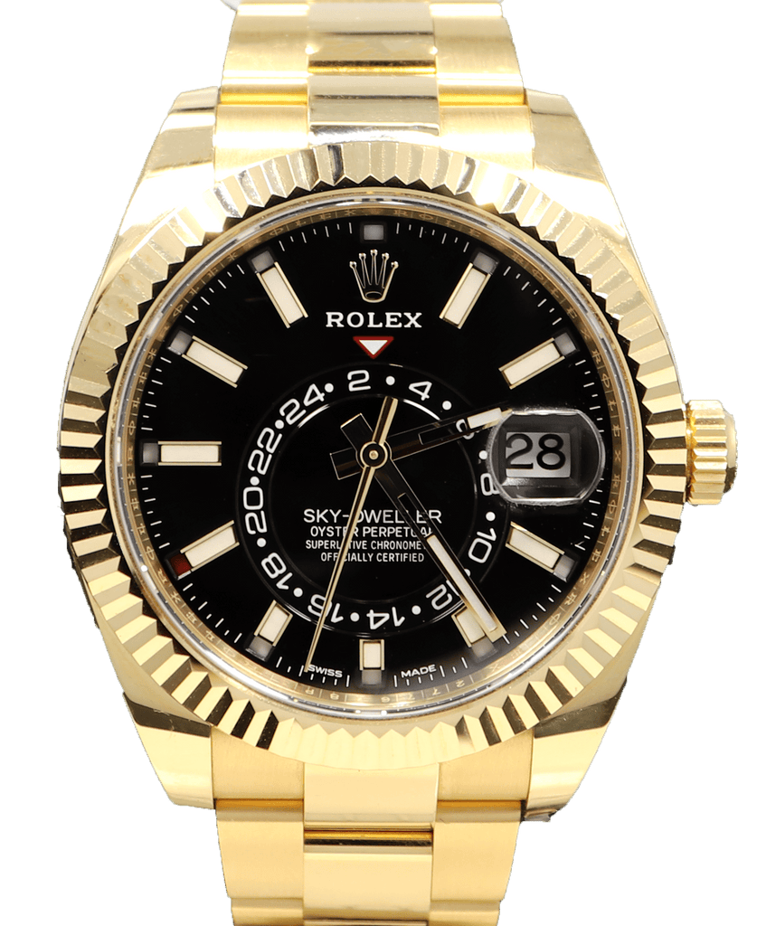 Rolex Sky-Dweller 18K Yellow Gold 326938 Black DIal 2019 BOX/PAPERS - Diamonds East Intl.